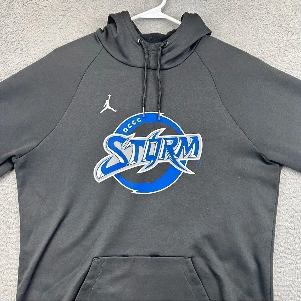 Jordan DCCC Storm Hoodie Mens Medium Gray Pullover Jump Man Basketball‎ Casual